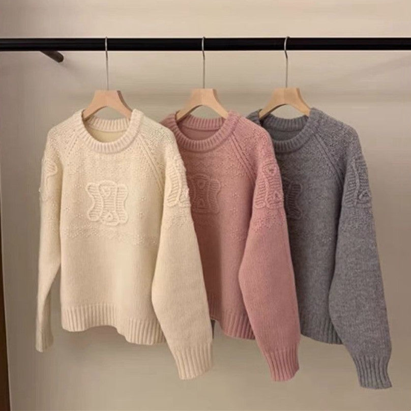 【Tops】3色展開ニットセーター W13250