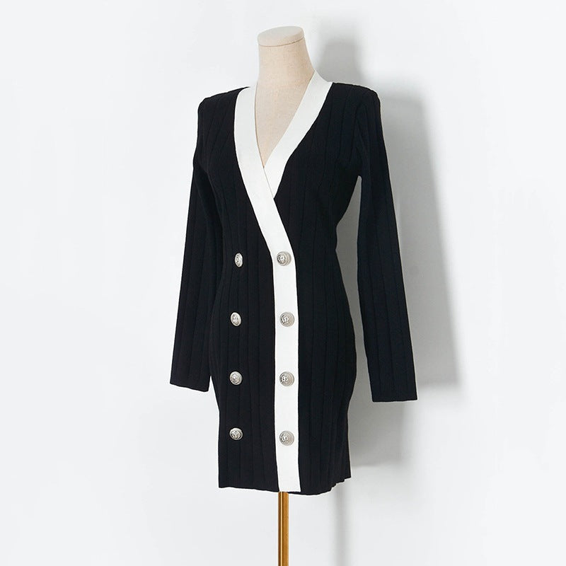 【Dress】2色展開ニットワンピース W10701