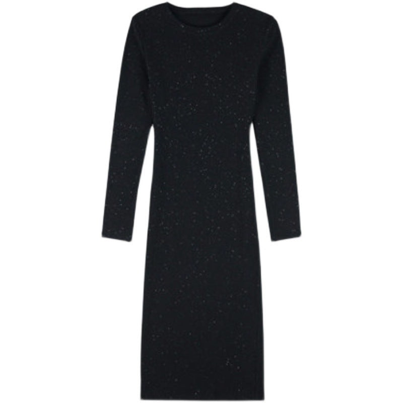 【Dress】スパンコールニットワンピース W7883