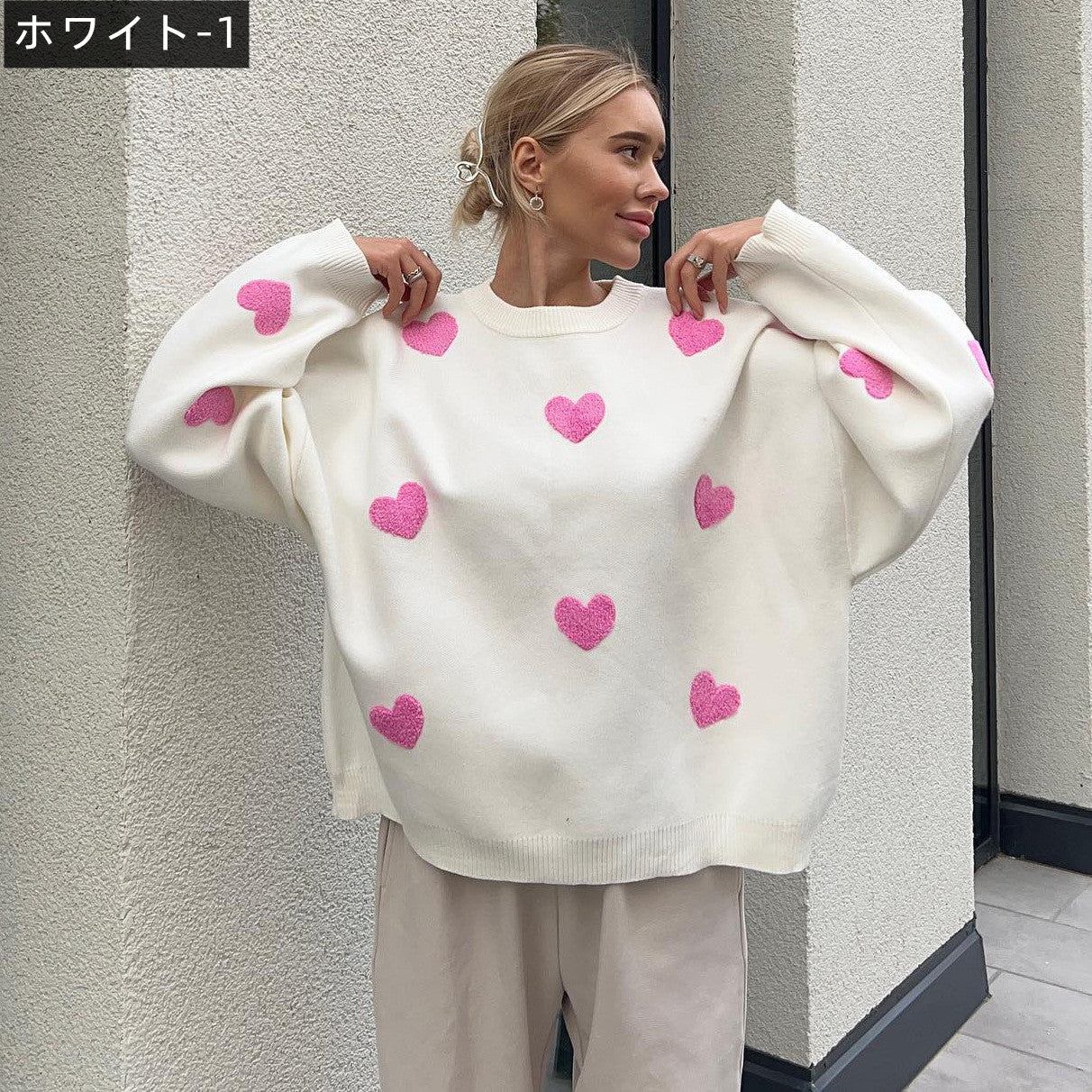 【Tops】ハート♡ニット W14178