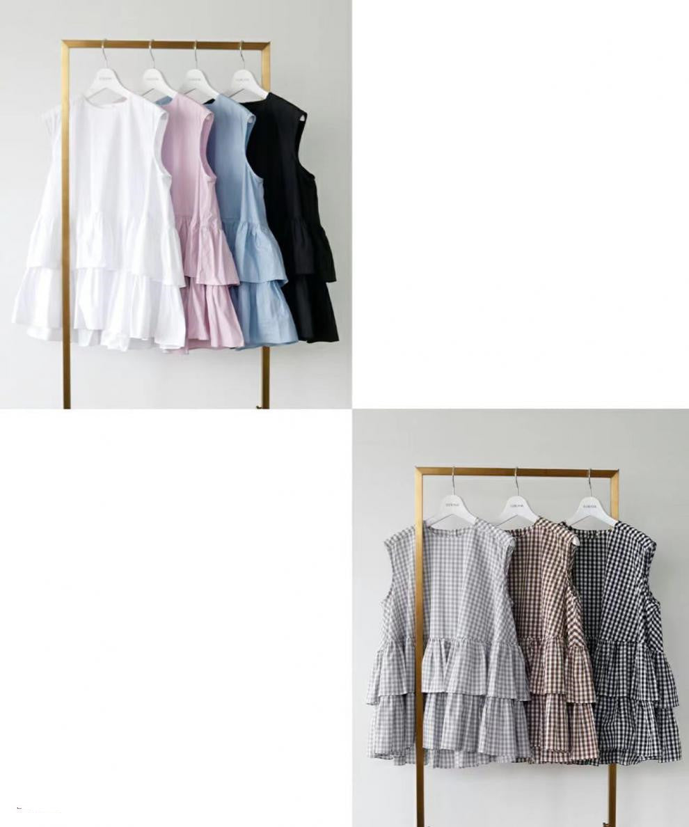 【Tops】7色ノースリーブシャツ W11870