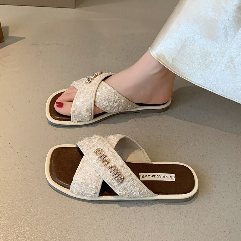 【Shoes】スパンコールスリッパ W12373