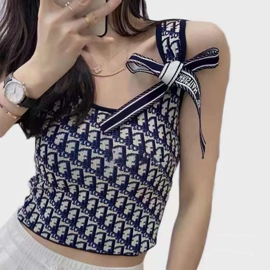 【Tops】ジャカードニットタンクトップ W14040