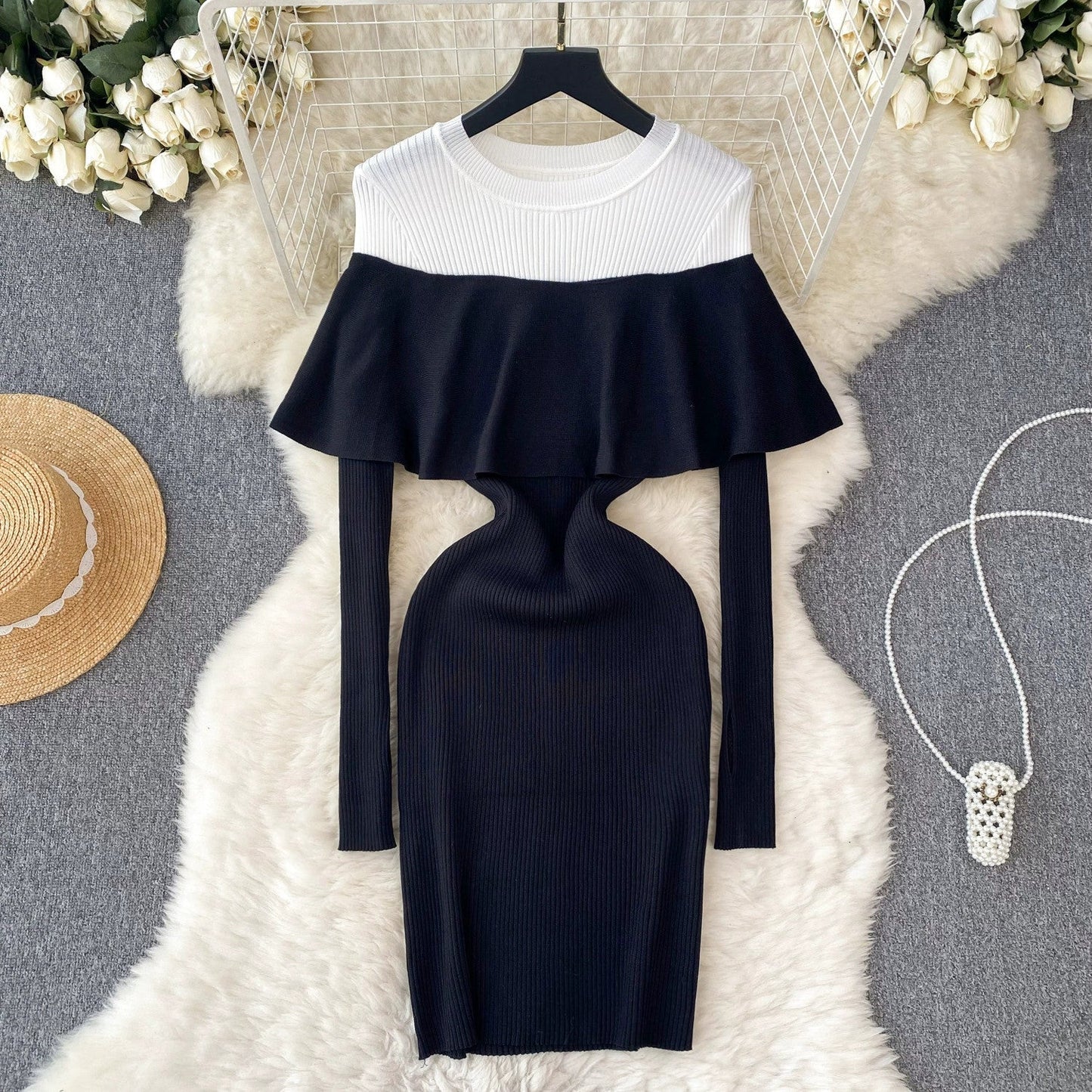 【Dress】切り替えデザインワンピース W10964