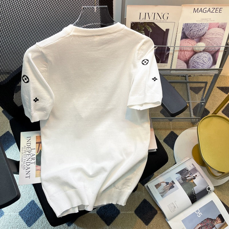 【Tops】ニットTシャツ W12426