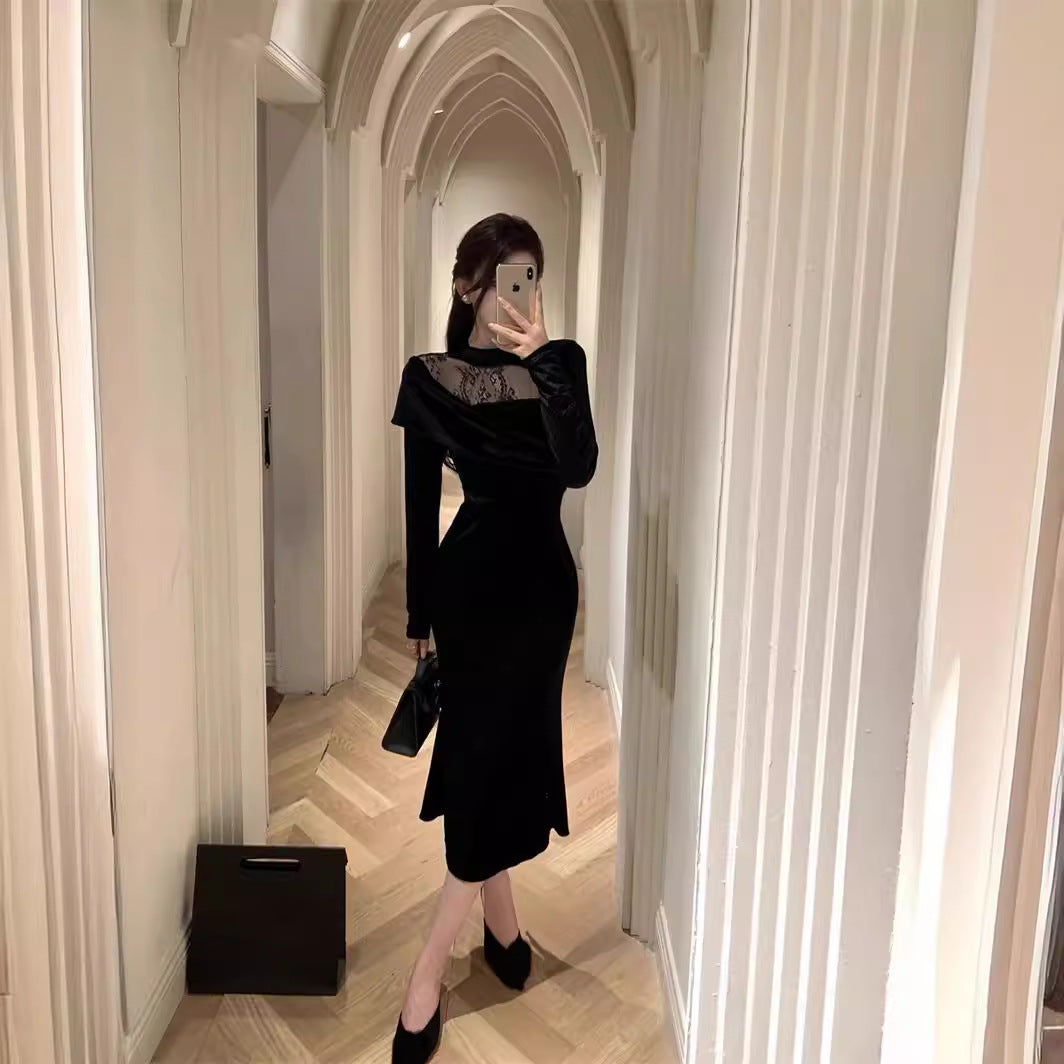 【Dress】ベルベットワンピース Z8368