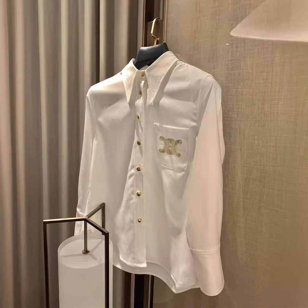 【Tops】長袖ゆったりシャツ W11150