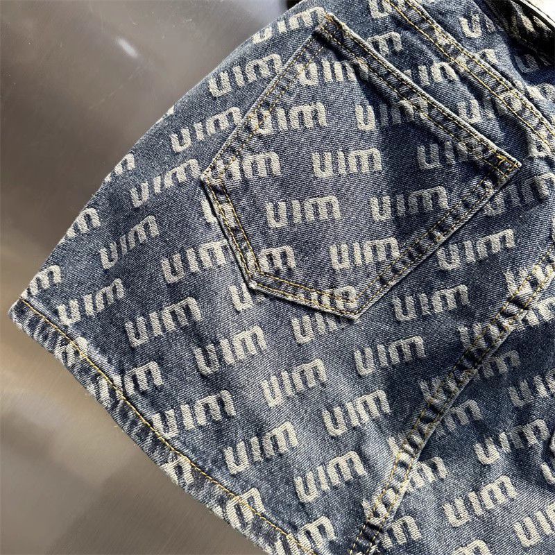 【Bottoms】プリントデニムスカート W12352