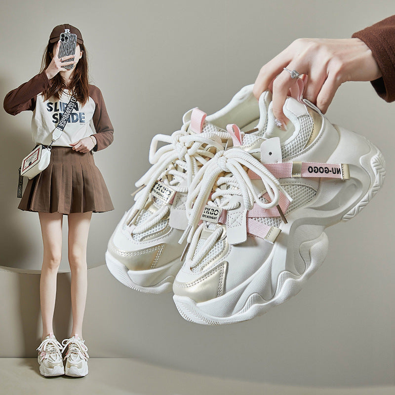 【Shoes】2色展開厚底スニーカー W11240