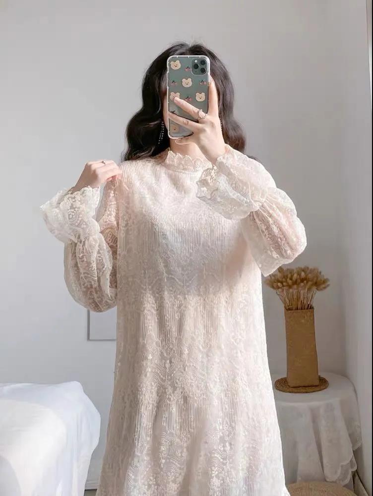 【Dress】透け感フェミニンレースワンピース Z6783