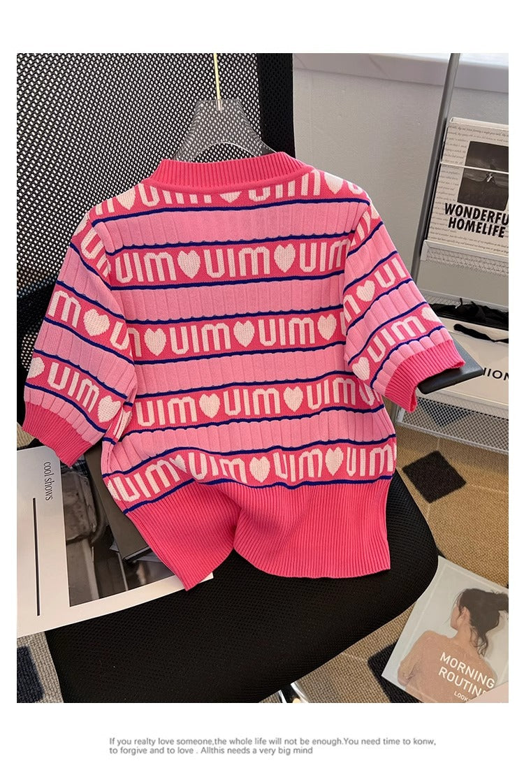 【Outer】2色展開半袖ニット W13275