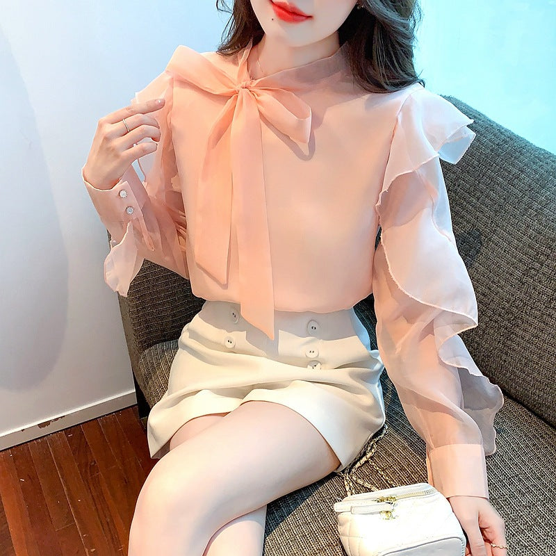 【Tops】新入荷~レディース春秋きれいめ人気シフォンブラウス Z-5654