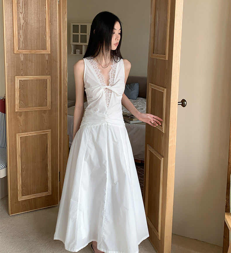 【Dress】レース切り替えワンピース W12327
