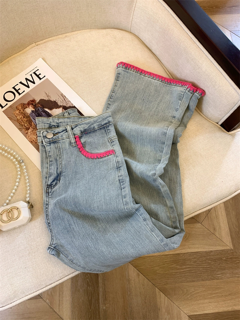 【Bottoms】配色デニムパンツ W11039