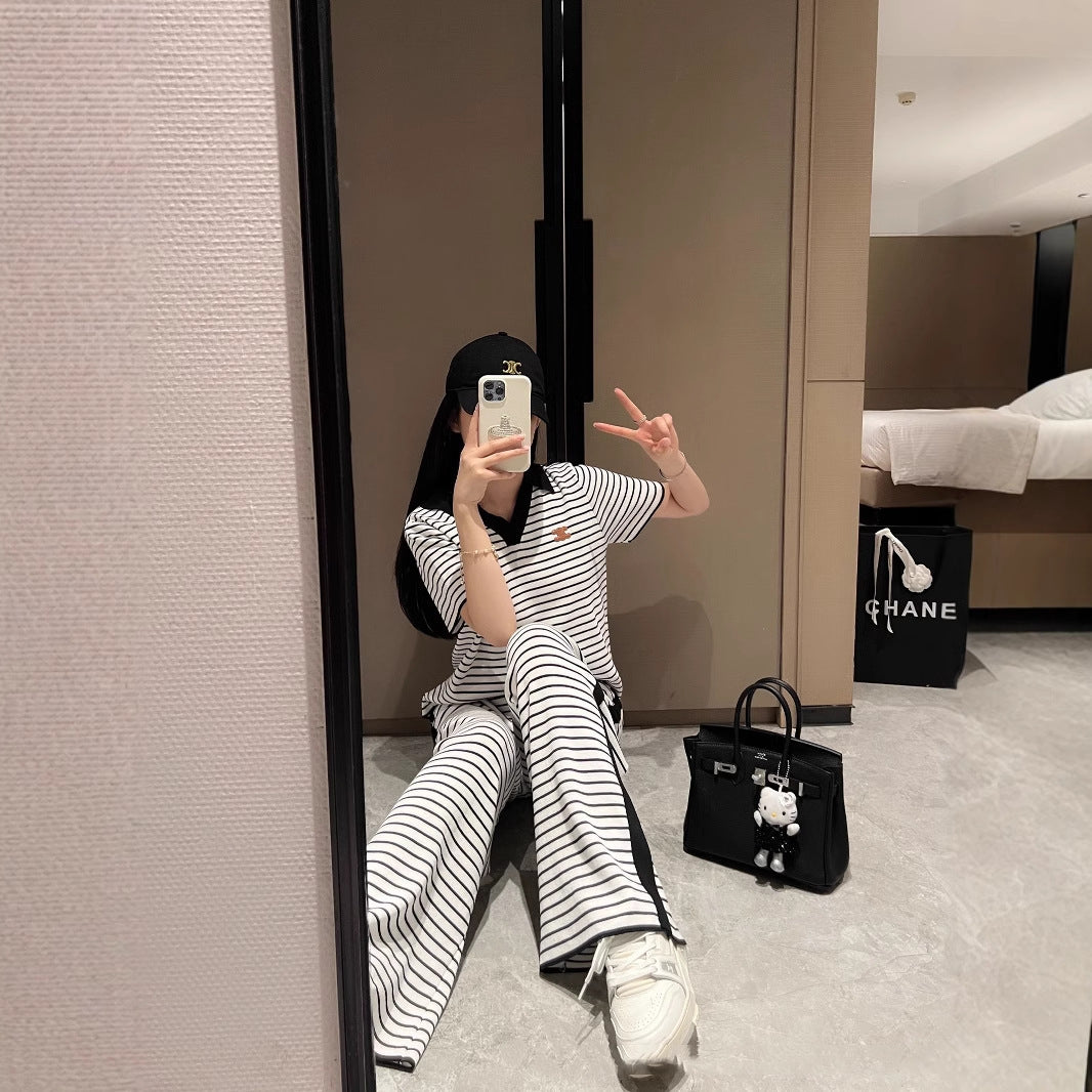 【Set】春夏新作ストライプ2点セット T01561