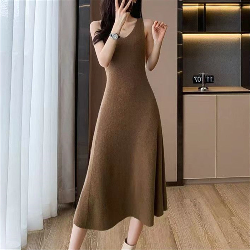 【Set】新入荷~ニット2点セット セーター + ノースリーブワンピ Z-6300