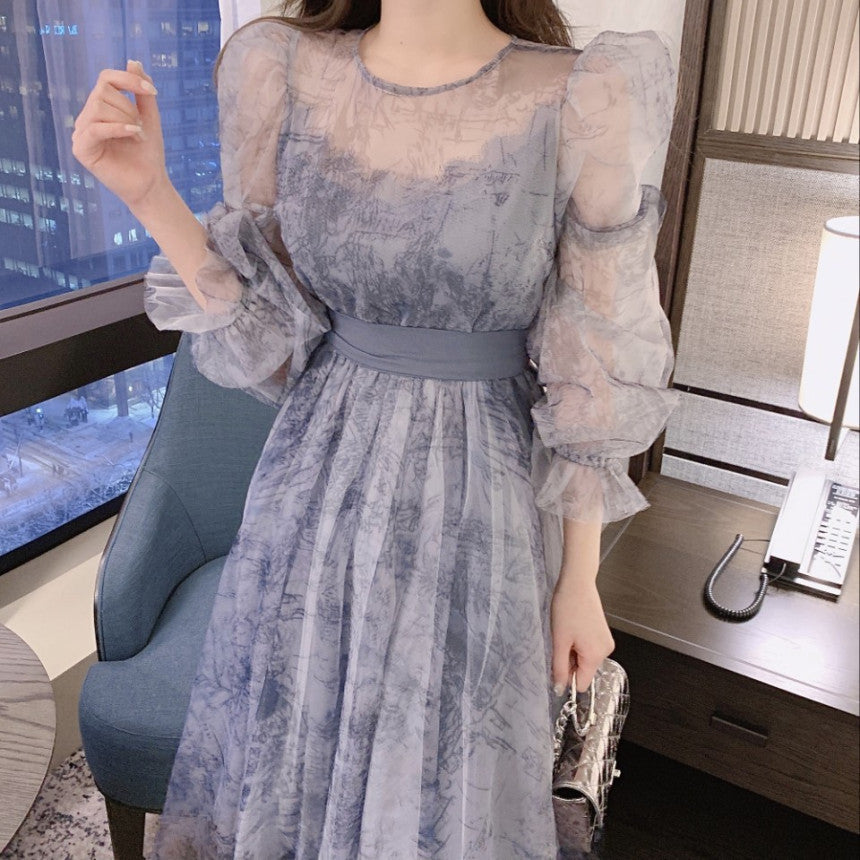 【Dress】フェミニン春秋チュールワンピース Z7335