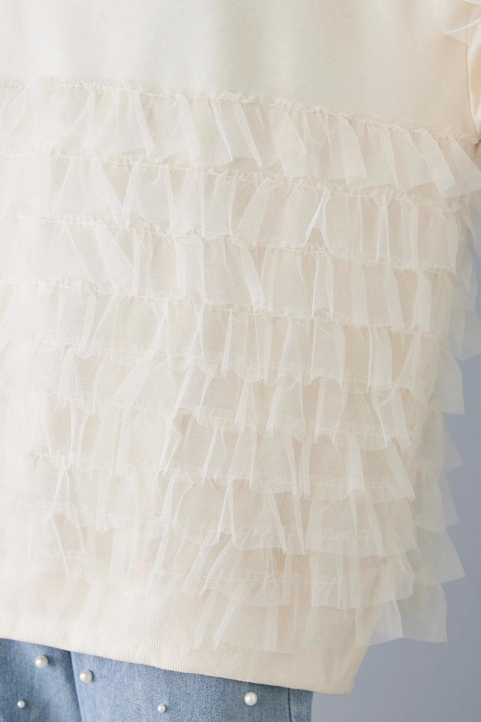 【Tops】チュールデザインプルオーバー W14189