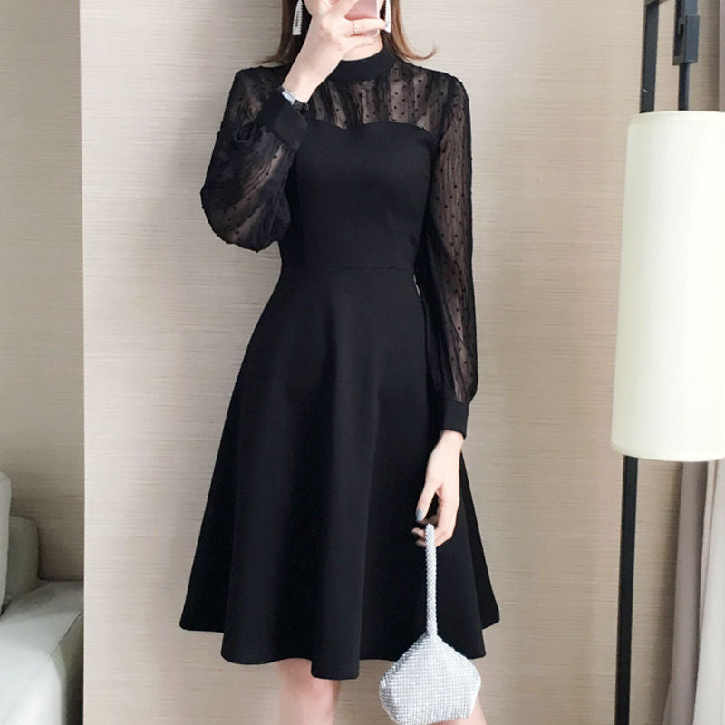 【Dress】レース切替ワンピース Z8002