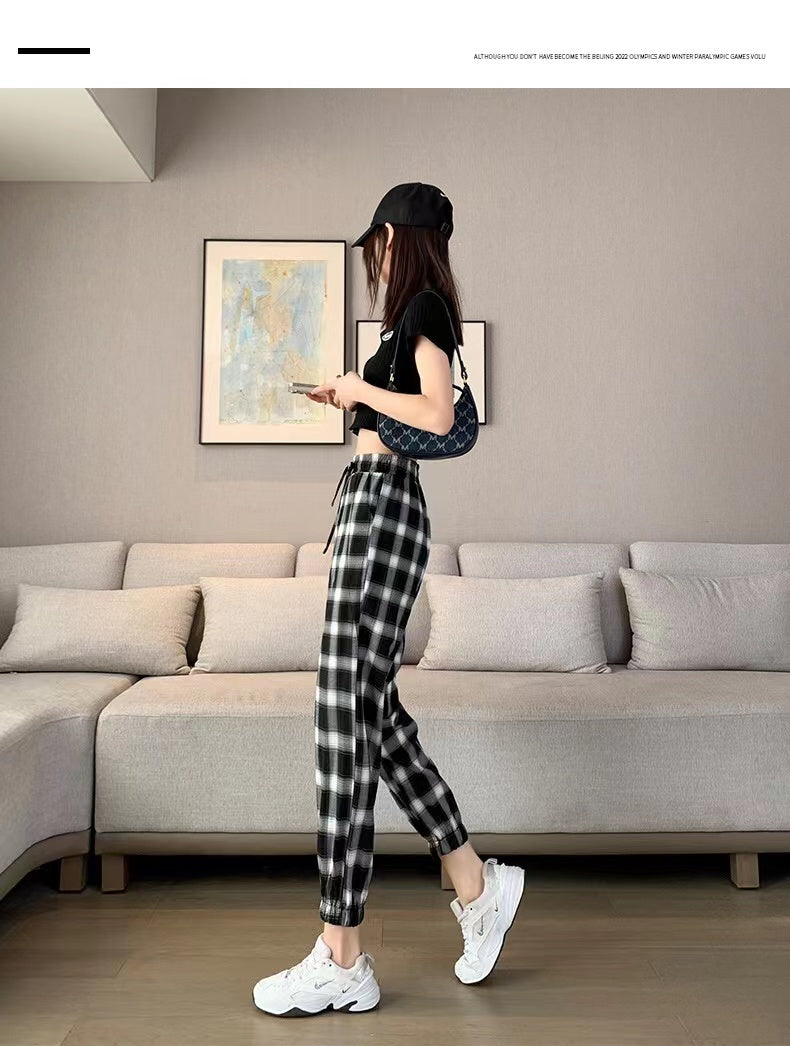 【Bottoms】チェック柄カジュアルパンツ W13906