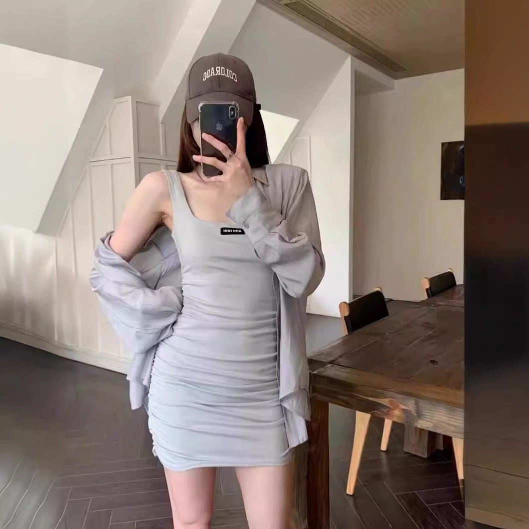 【Set】2点セット UVカットシャツ+ワンピース W12032