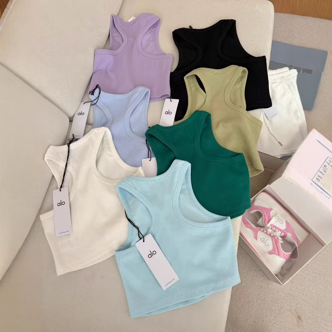 【Tops】春夏カラフルショートタンクトップ T01541