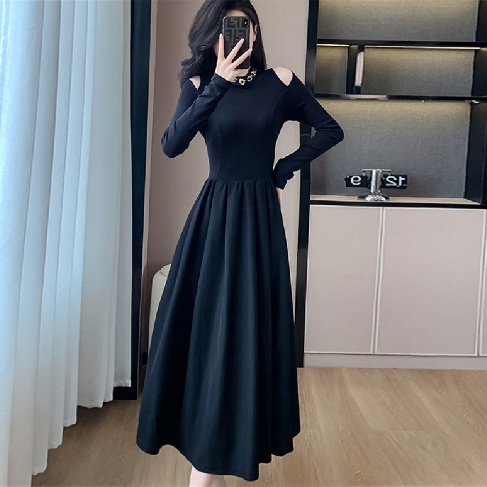 【Dress】肩見せニットワンピース Z7114