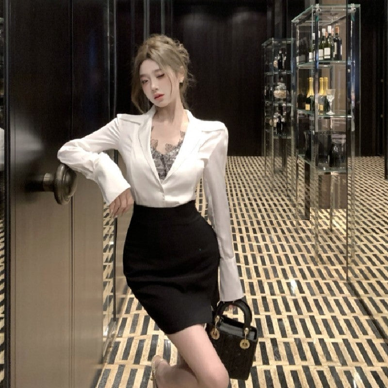 【Set】シャツ+スカート フェミニンセット Z8225