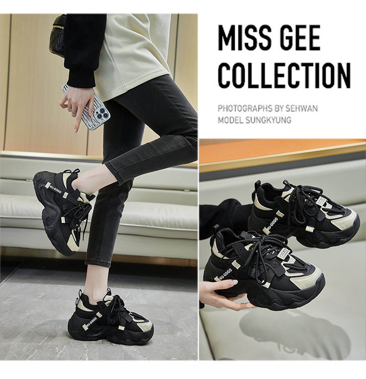 【Shoes】2色展開厚底スニーカー W11240