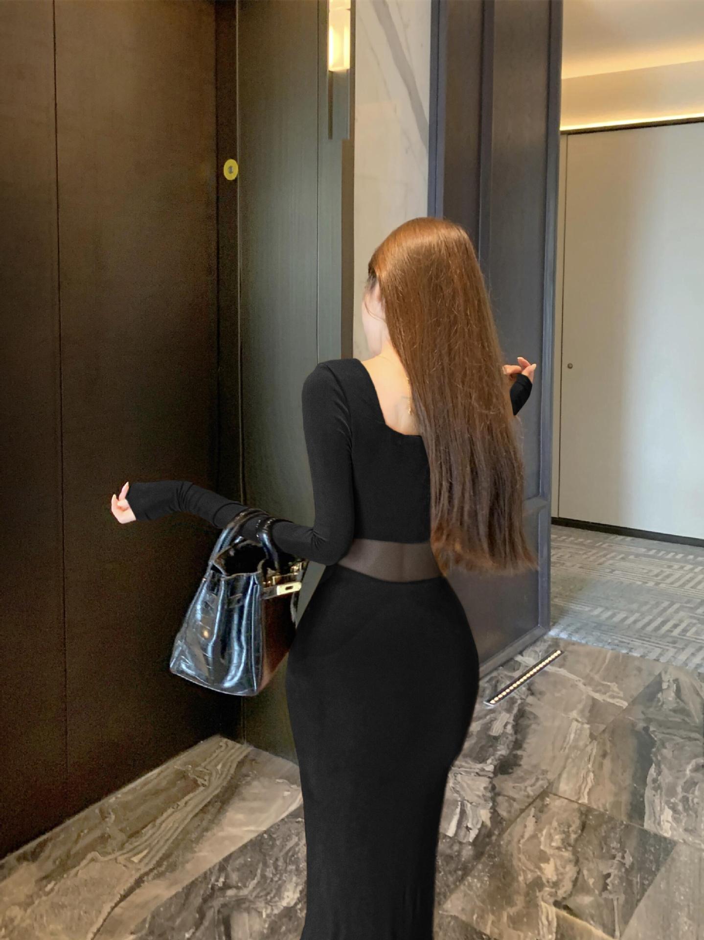 【Dress】2色展開長袖ワンピース W14425