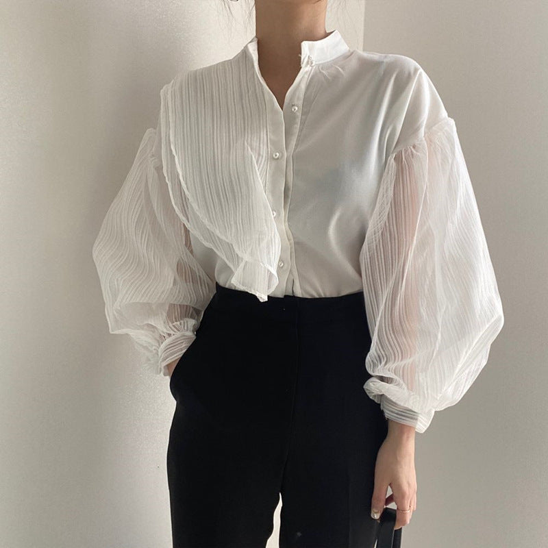 【Tops】パフースリーブシャツ Z7392
