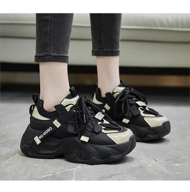 【Shoes】2色展開厚底スニーカー W11240
