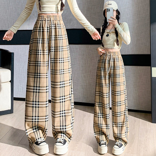 【Bottoms】人気チェック柄ワイドパンツ Z7980