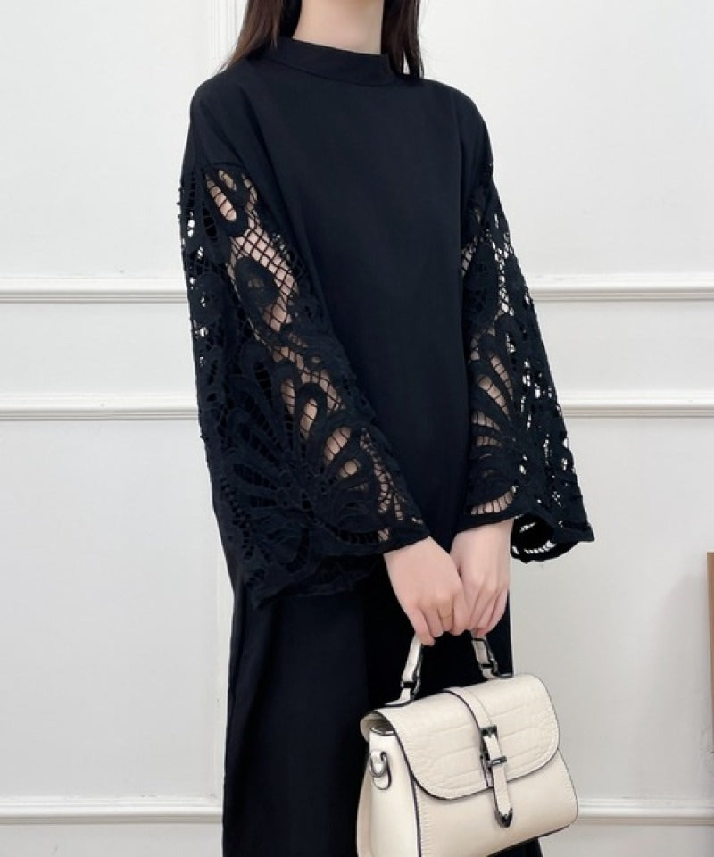 【Dress】レース切替Aラインワンピース Z7050
