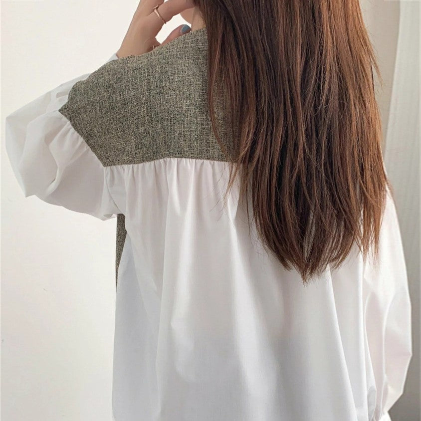 【Tops】切替デザインブラウス Z7047