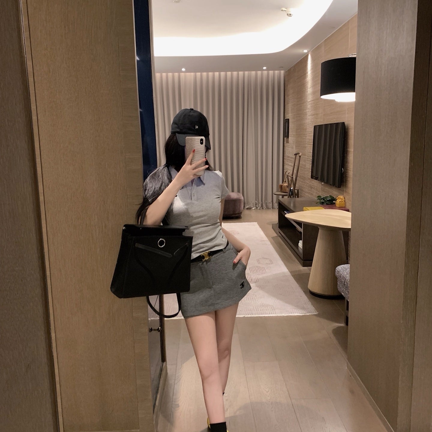 【Set】刺繡ロゴTシャツ+ショートパンツ2点セット T01481