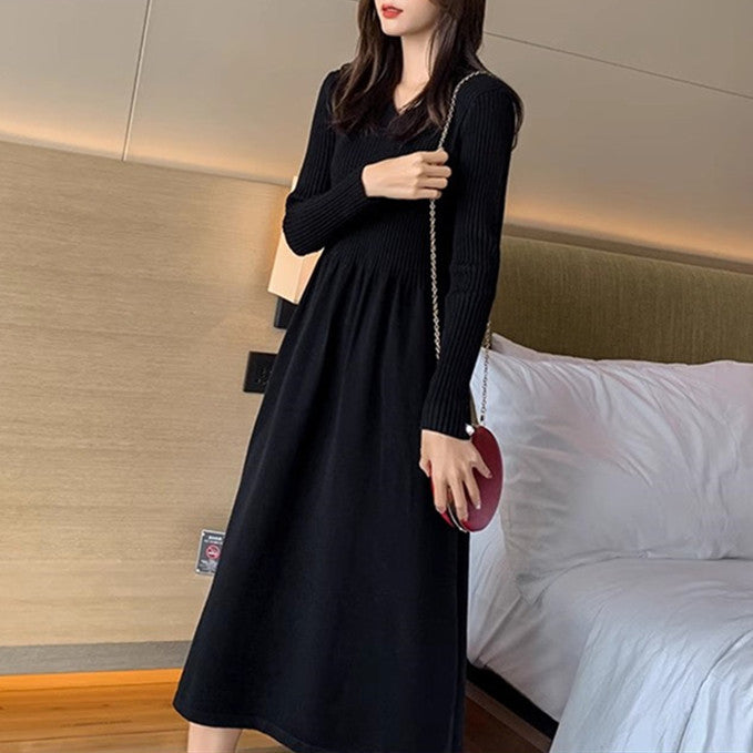 【Dress】新入荷~Aラインニットワンピース W9615