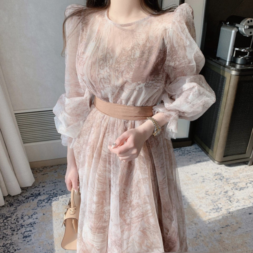 【Dress】フェミニン春秋チュールワンピース Z7335