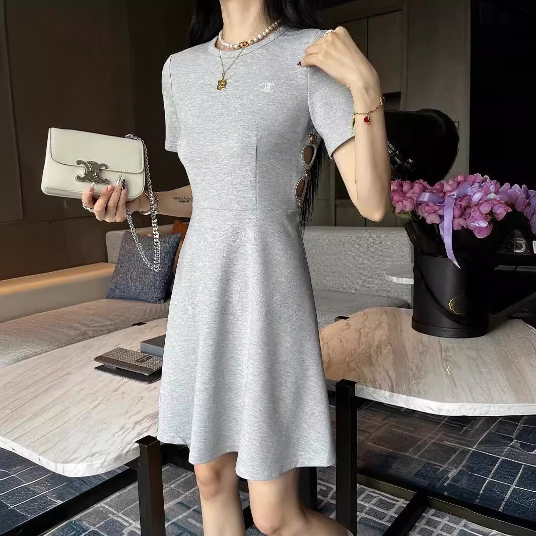 【Dress】ウエスト透かし彫りワンピース W11964