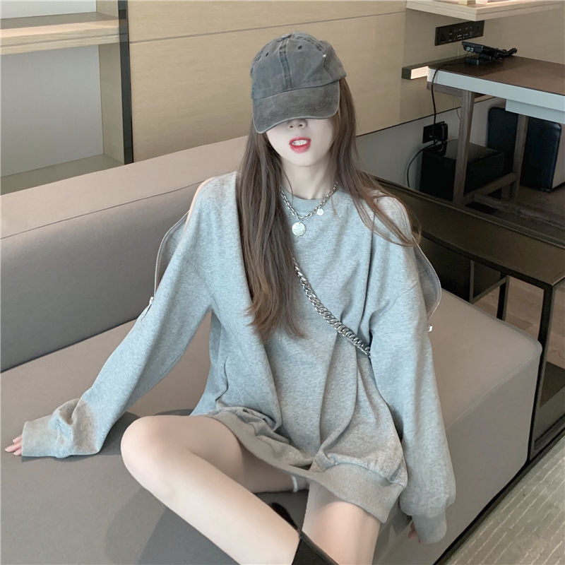 【Tops】ジッパーデザインプルオーバー W13971