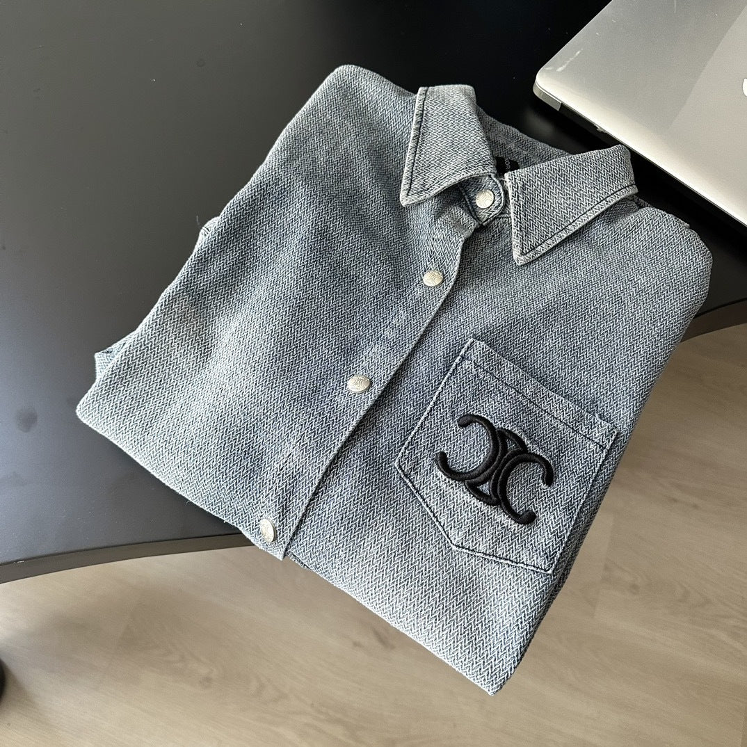 【Tops】春秋デニムシャツ W11023