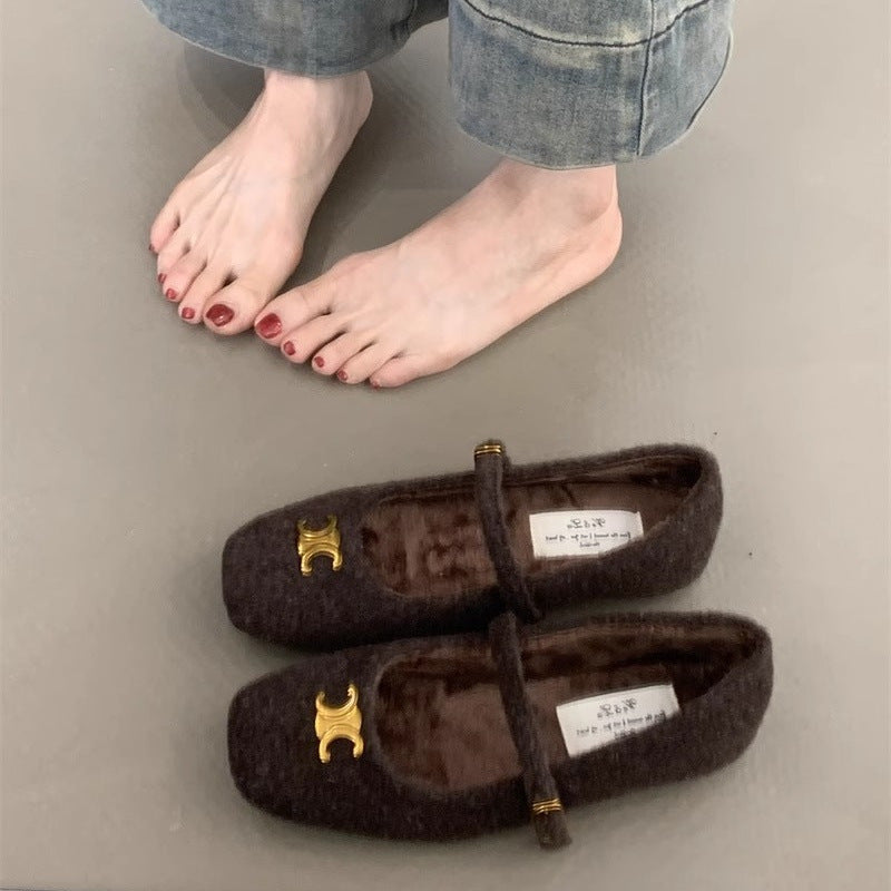 【Shoes】裏ボア秋冬フラットシューズ Z8128