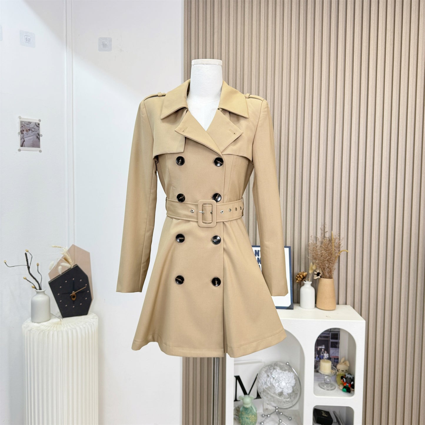 【Outer】ウエスト絞りトレンチコート W13555