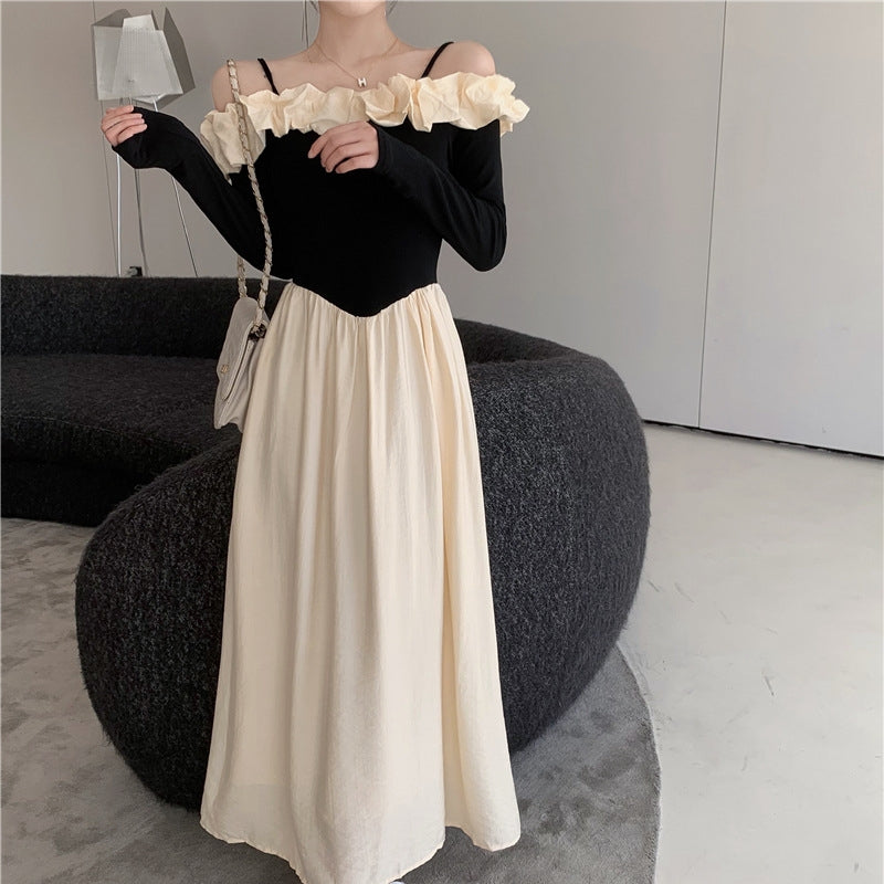 【Dress】ワンショルダー長袖ドレス T01212