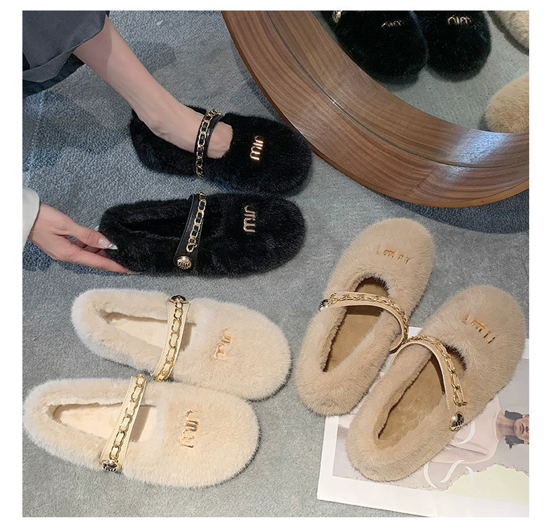 【Shoes】もこもこフラットシューズ W9988