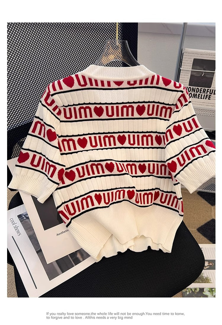 【Outer】2色展開半袖ニット W13275