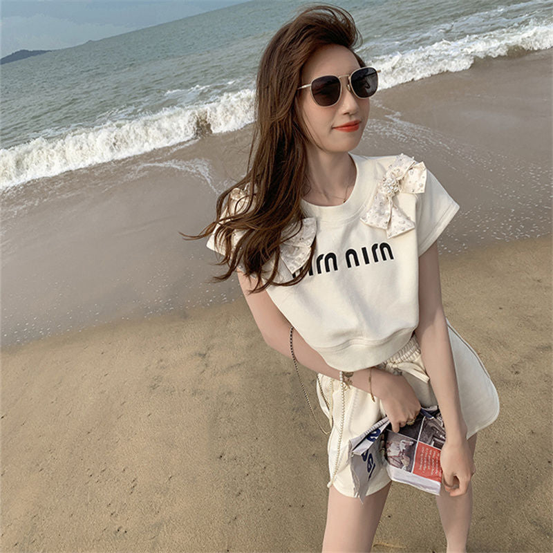 【Set】Tシャツ + ショートパンツ 2点セット Z6801