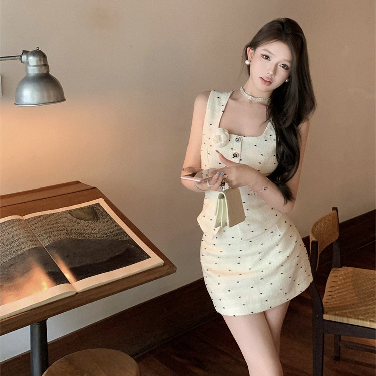 【Set】ノースリーブトップス×ミニスカートセット T01385