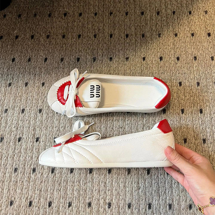 【Shoes】PUフラットシューズ W12758