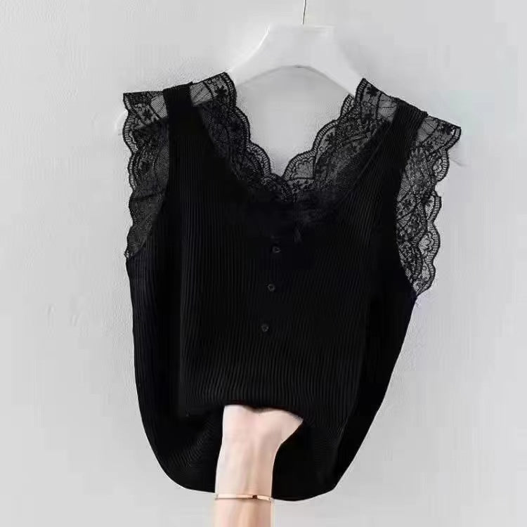 【Tops】レース切り替えタンクトップ W11535